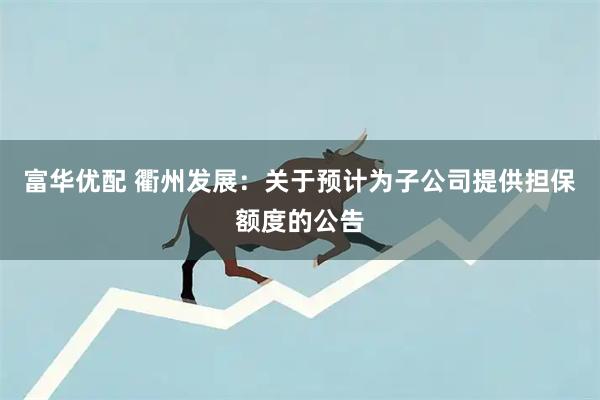 富华优配 衢州发展：关于预计为子公司提供担保额度的公告